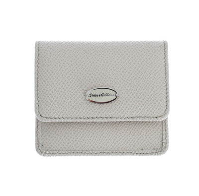White Dauphine Leather Case Wallet - Dolce & Gabbana - BlueBird Crown