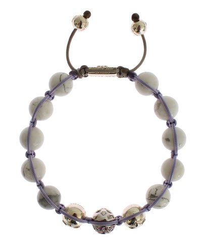 Purple CZ Howlite 925 Silver Bracelet - Nialaya - BlueBird Crown